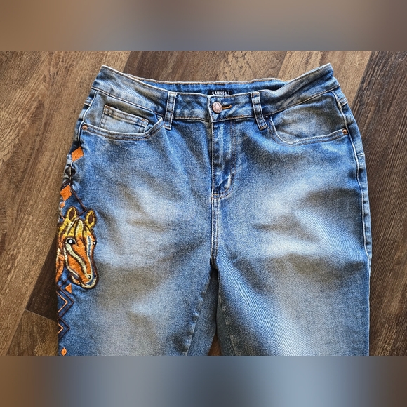 Flamingals Horse Embroidery Bootcut Jeans - Picture 5 of 11